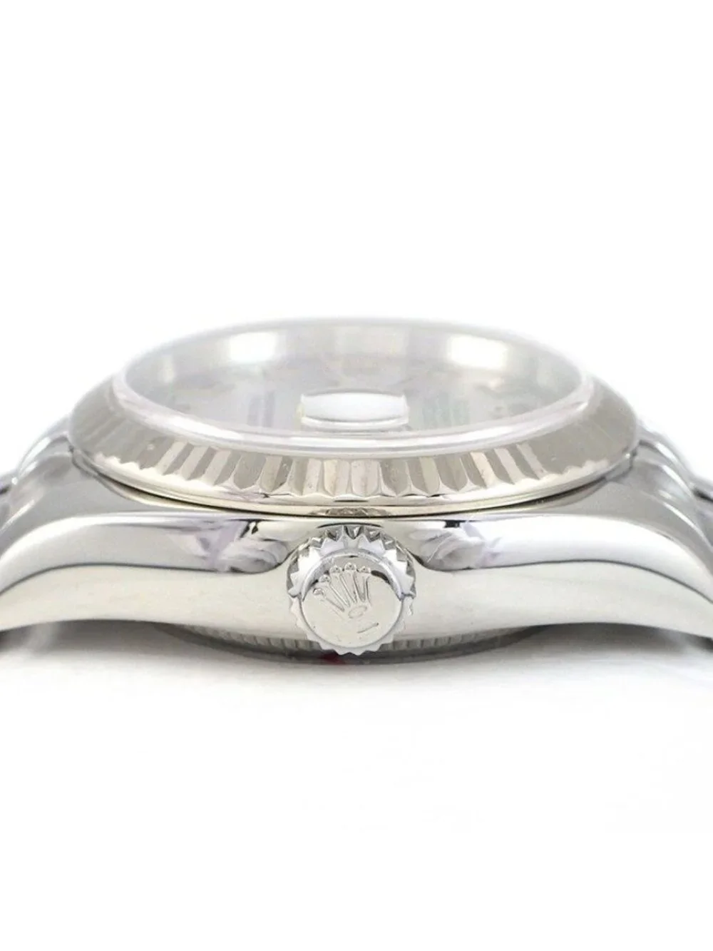 Rolex Watch Datejust Sunray Silver Dial 18k White Gold SS Automatic